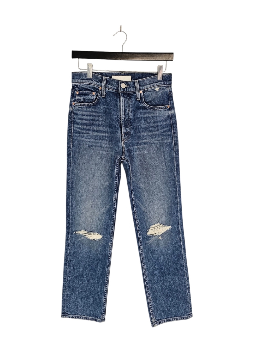 MOTHER The Tomcat‎ High Rise Striaght Leg Playing With Scissors Blue Jeans 26